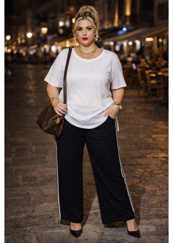 Πουά Παντελονα με ρίγα στο πλάι